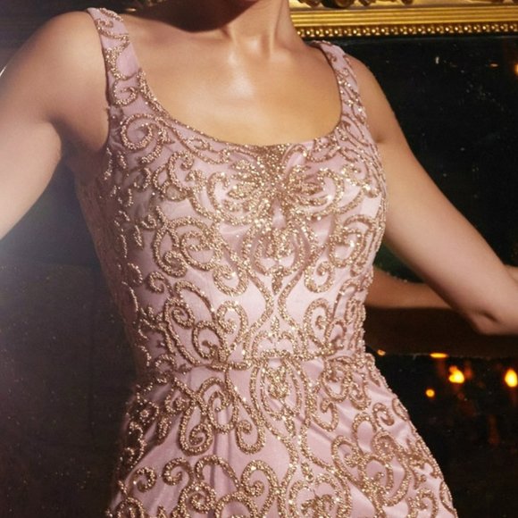NEW ROSE GOLD FORMAL PARTY WEDDING EVENING FITTED...
